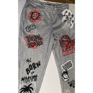Jewel House‎ Denim Company Joggers 2XL Graphic Artsy Thick Cuffed Drawstring